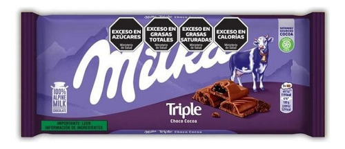 Chocolate Milka Triple Choco Cocoa Con Leche 90gr