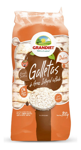 Dulces Grandiet Galletas De Arroz Integral Inflado  dulce sin TACC sin sal