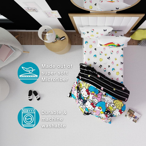 Juego De Edredon Y Sabanas Hello Kitty & Friends, Twin, 5...