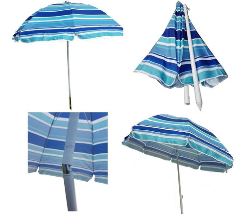 Sombrilla 2 Metros + Carpa Playera + Saca Arena + Fundas
