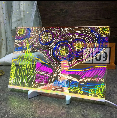 .s Tablero De Dibujo Fluorescente 3d Luminoso Para Niños
