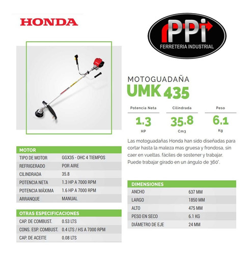 Desmalezadora Honda UMK435