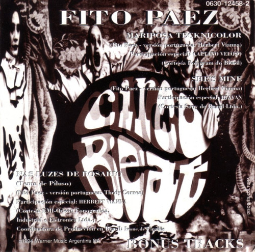 Fito Páez - Circo Beat / Cd Doble Imp Alemania Ver Descrip