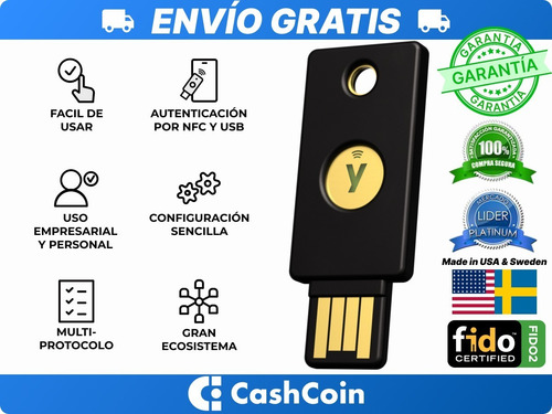 Imagen 3 de 10 de Yubikey 5 Nfc - Yubico Fido Fido2 - Original U2f Two Factor
