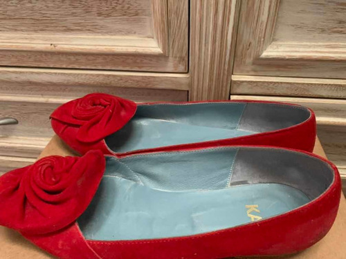 Chatitas Ballerinas Mishka - Gamuza Roja- Talle 38