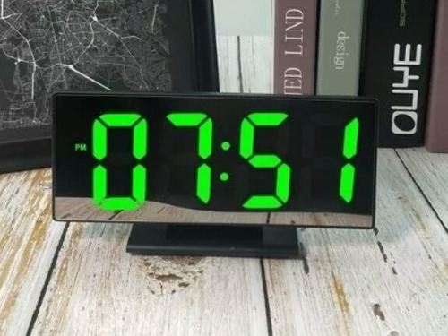 Reloj De Buro Espejo Verde