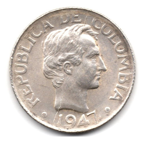 10 Centavos 1947 Bogotá Plata 0,500