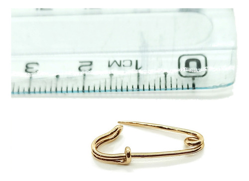 Alfiler De Gancho Prendedor Oro 18k Bautismo Niños Bebés Color Dorado