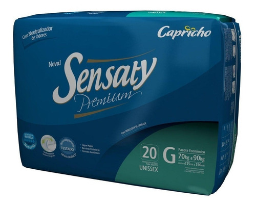 Fralda Geriátrica Sensaty Premium Noturna G Com 20 Unidades