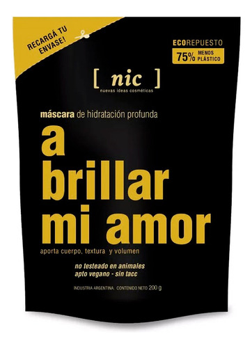 Nic A Brillar Mi Amor Máscara Vegana Hidratación Refill 3c