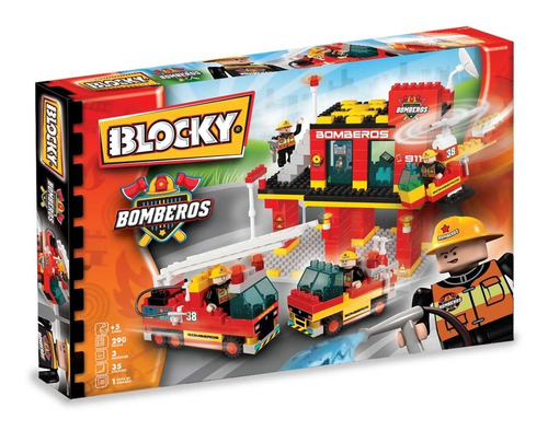 Blocky Bloques Ladrillos Armar Blocky Bomberos 3 Grande Full