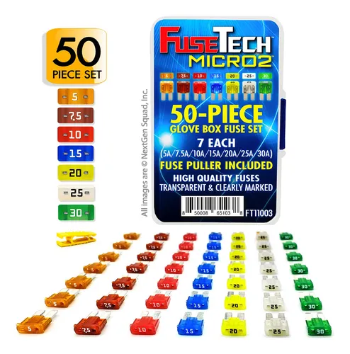 Juego De 50 Fusibles Para Automóvil 5a A 30a Con Extractor