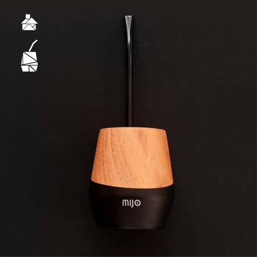 Imagen 2 de 4 de Mate De Madera Mijo Diseño Negro