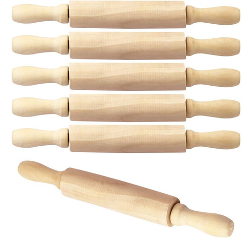 Billioteam Paquete De 6 Mini Rodillos De Madera De 8 PuLG