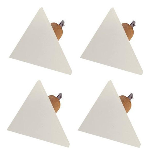 Kit 4 Ganchos De Parede Em Mdf Laminado Triangulo Branco