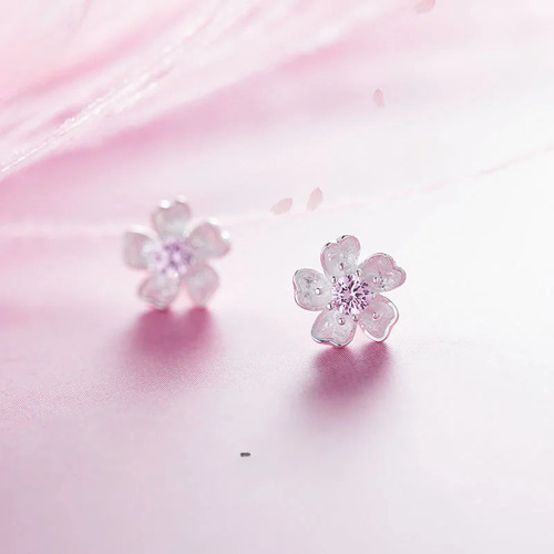 Pendientes Con Forma De Flor De Cerezo Para Mujer, Con Forma