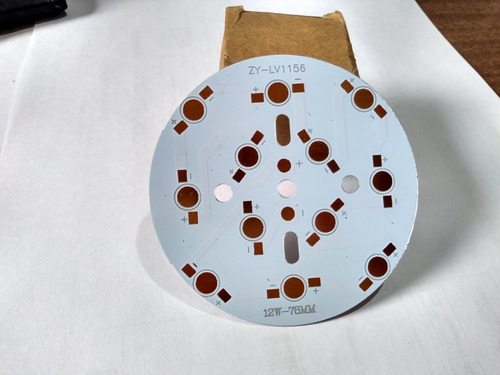 Imagen 3 de 4 de Pcb Plaqueta Serie 12 Led De 1w Aluminio Predisipador