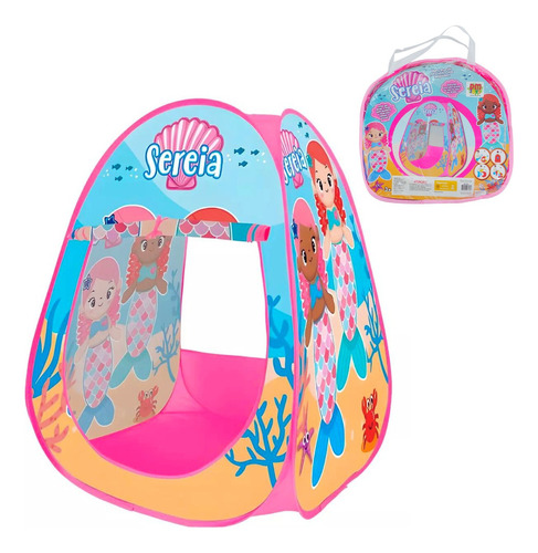 Barraca Cabana Toca Infantil Dobravel Sereia Dm Toys