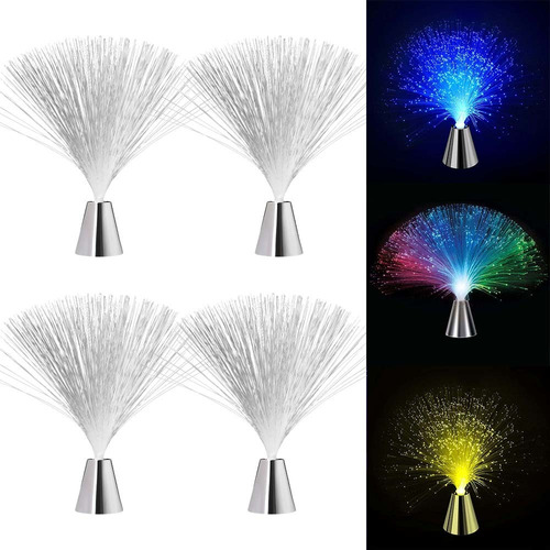 Luz De Fibra Óptica Con Pilas Con Cambio De Color 4pcs A