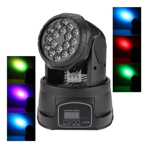 2 Mini Moving Head Wash 18 Quadrileds Rgbw Iluminação Dj