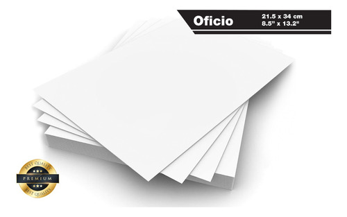 Papel Couche Adhesivo Brillante Oficio Mexicano 100 Hojas