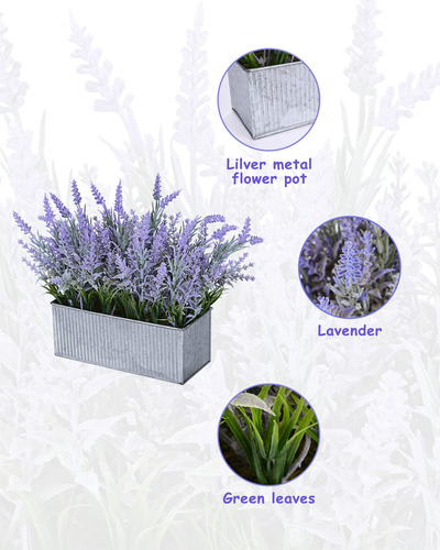 Planta Artificial De Lavanda En Maceta De Hierro