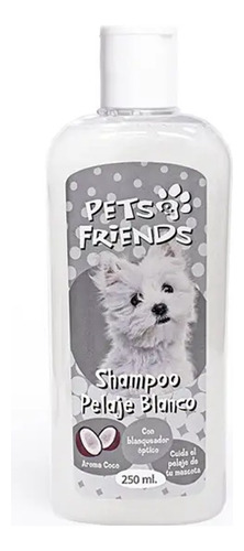 Shampoo Liquido Perro Pelaje Blanco Pets Friends 250ml
