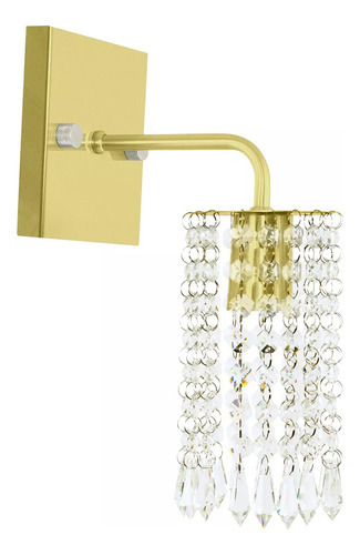 Arandela Luminaria Cyk Cristal Acrilico Quadrada Dourada Cor Dourado Voltagem 110v/220v