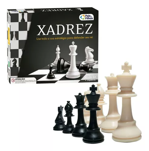 Jogo De Xadrez Tabuleiro Em Cartão 32 Pçs Preto E Branco P&f