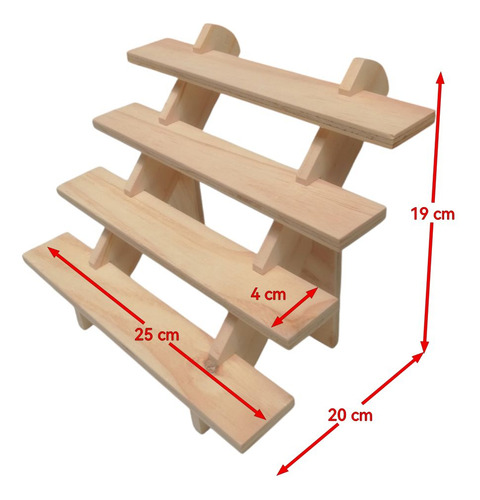 Exhibidor Peldaños Tamaño Pequeño Madera Compacto