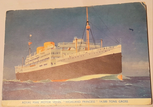 Postal Highland Princess Royal Mail Motor Vessel Barco Naval