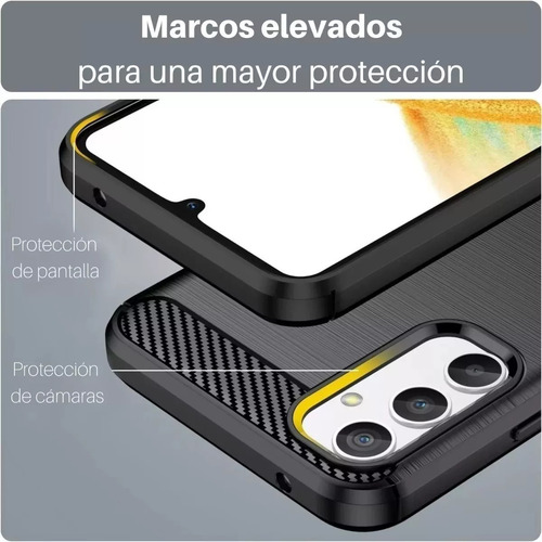 Imagen 2 de 5 de Funda Carbono + Vidrio 9h Para Motorola Elegí Tu Modelo