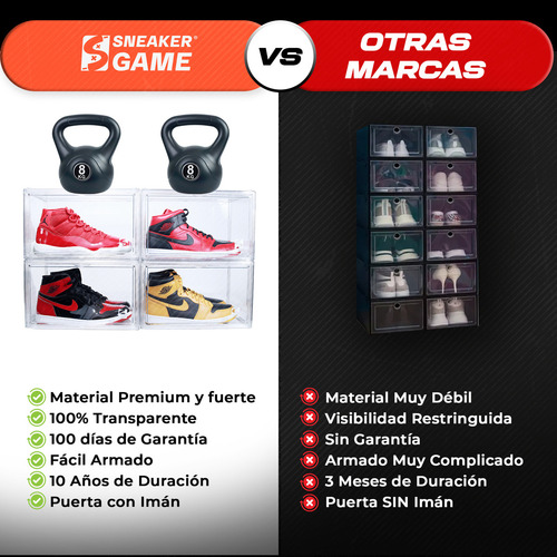 Caja Zapatos Tenis Zapatera Puerta Lateral Hall Of Fame 12pz Color Transparente