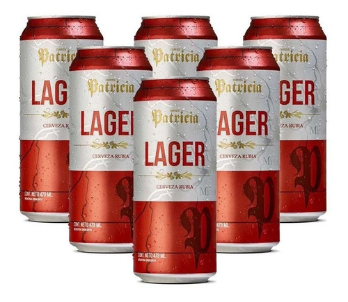 Cerveza Patricia Lager Lata 473 Ml Pack X 6 Unidades
