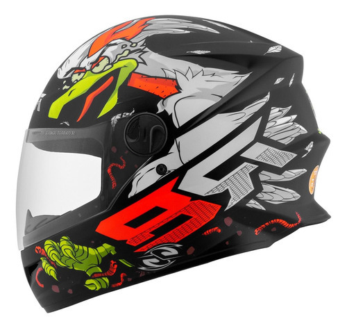 Capacete Moto Fechado Pro Tork R8 Rocket Chicken Fosco Cor Preto Tamanho do capacete 60