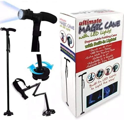 Bastón Ortopedico Con Luz Led Plegable Ajustable