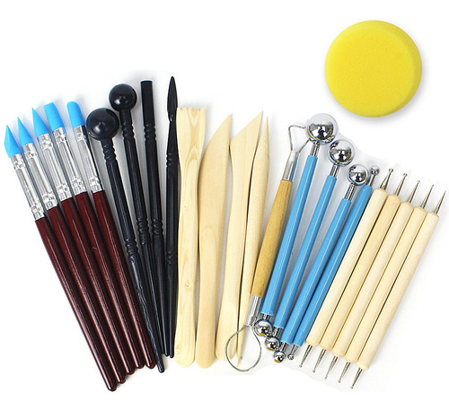 Kit De Herramientas Rubfac Para Arcilla Polimérica 24 Piezas