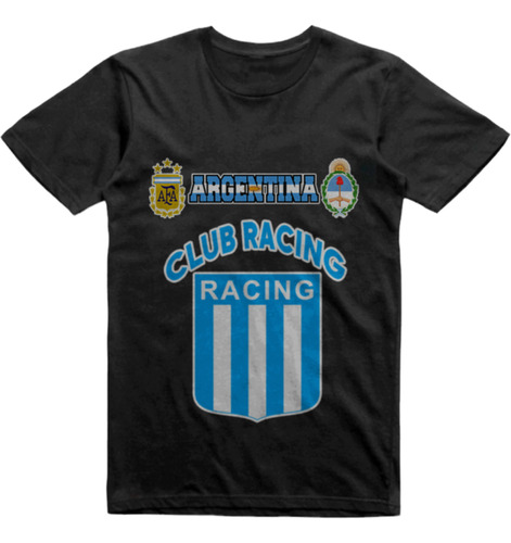 Remera Infantil Negra Racing De Bartolome Bavio