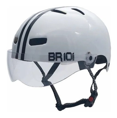 Capacete Para Bike, Moto, Scooter Elétrica, Skate , Patins Cor Branco Tamanho GG - Viseira Fumê