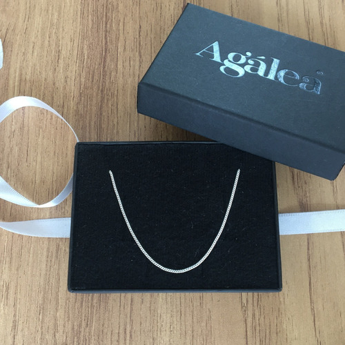 Imagen 8 de 10 de Cadena De Plata Ley .925 De 40 Cm Para Mujer Agálea Joyería