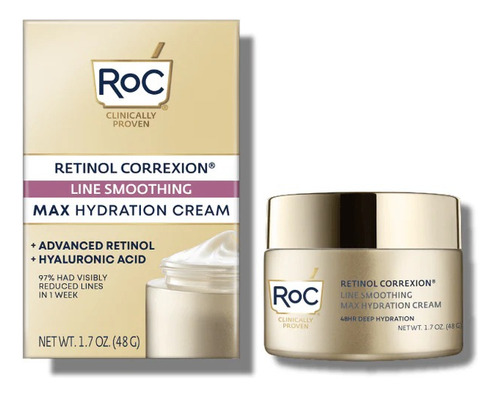 Creme hidratante Roc |line Smoothing Max - Creme de retinol 48g Hora de aplicação Dia/Noite Tipo de pele Todos os tipos de pele