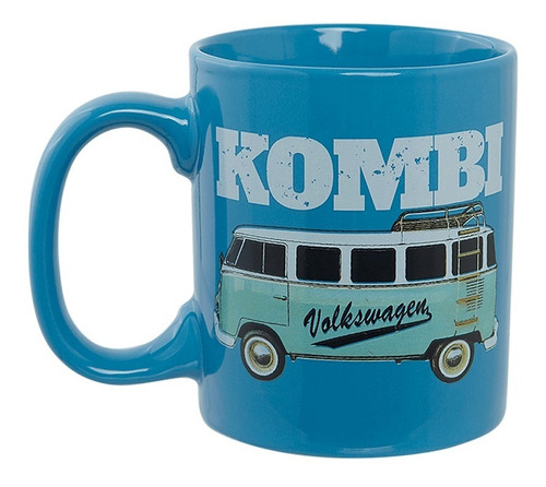 Caneca Side View Vintage Kombi Azul Volkswagen Collection