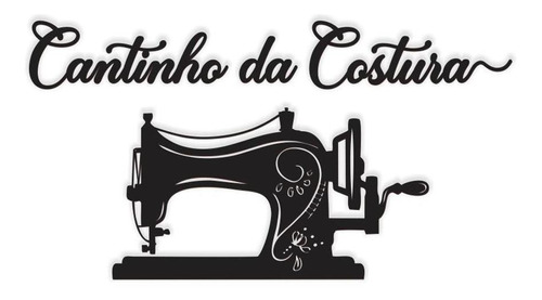 Lettering Cantinho Da Costura 54x29cm Aplique Mdf Preto