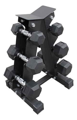 Mdfitness Set De 6 Mancuernas Con Rack 3 A 8 Lb, 32 Lb