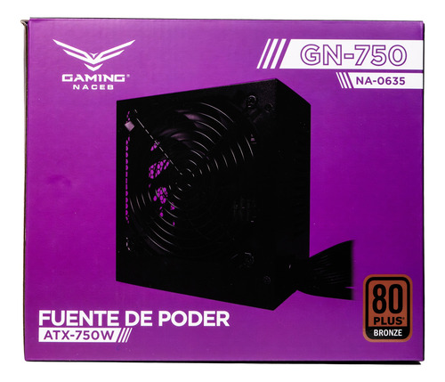 Fuente De Poder Naceb Na-0635 80 Plus Bronze Atx 120mm 750w