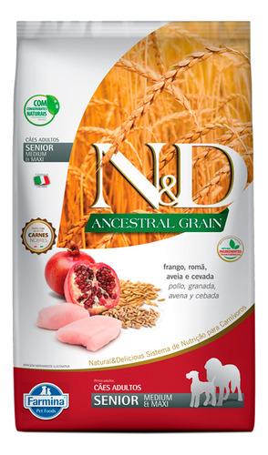 Ração N&d Ancestral Grain Cão Sênior Médio Frango Romã 2,5kg