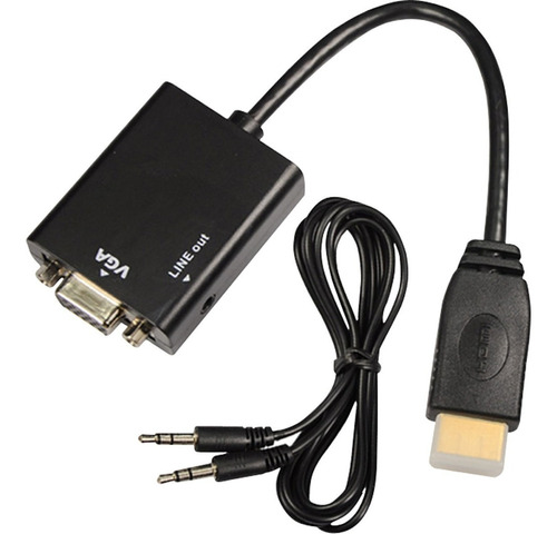 Cable Convertidor Hdmi Vga Monitor Laptop Audio Ps3 Ps4 Xbox
