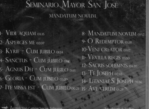 Mandatum Novum Seminario Mayor San Jose