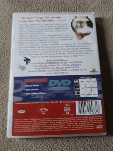 Dvd Um Peixe Chamado Wanda - Jamie Lee Curtis - Ótimo Estado (Usado)