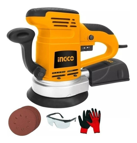 Lijadora roto orbital Ingco Tools RS4501.2 con sistema velcro naranja 50Hz/60Hz 450W 220V-240V